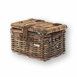 Panier Avant Basil Denton En Osier Brun Avec Couvercle 18 L (39x28x22)