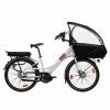 VÉLO CARGO COMPACT ÉLECTRIQUE - FAMILÉÖ 3 VITESSES BLANC + ACCESSOIRES ENFANT