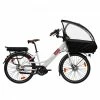 VÉLO CARGO COMPACT ÉLECTRIQUE - FAMILÉÖ 7 VITESSES BLANC + ACCESSOIRES ENFANT