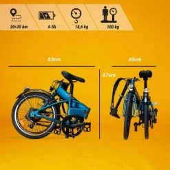 VELO PLIANT A ASSISTANCE ELECTRIQUE TILT 500 GRIS NOIR -Vélos Vtt Soldes velo pliant a assistance electrique tilt 500 bleu 2 600x600 1