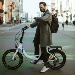 VÉLO PLIANT ÉLECTRIQUE MINI BLANC 20" -Vélos Vtt Soldes velo pliant electrique mini blanc 20 4 600x600 1